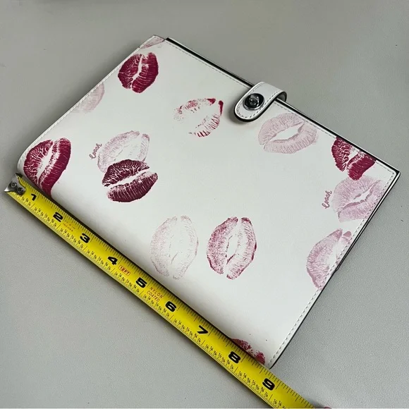 Coach Lip Print Glovetanned Leather Refillable Notebook Cover Journal - Picture 2 of 13